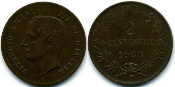 2 Centesimo Kingdom of Italy (1861-1946) Rame 