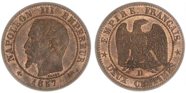 2 Centime Segundo Imperio francés (1852-1870) Cobre Napoleon III (1808-1873)