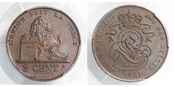 2 Centime Belgium Copper Leopold I of Belgium (1790-1865)