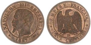 2 Centime Second French Empire (1852-1870) Copper Napoleon III (1808-1873)