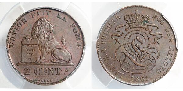 2 Centime Belgio Rame Leopoldo I del Belgio (1790-1865)