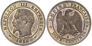 2 Centime Secondo Impero francese (1852-1870) Rame Napoleone III (1808-1873)