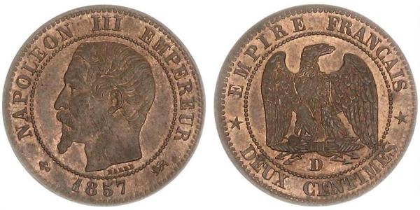 2 Centime Secondo Impero francese (1852-1870) Rame Napoleone III (1808-1873)