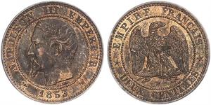 2 Centime 法蘭西第二帝國 (1852 - 1870) 銅 拿破仑三世