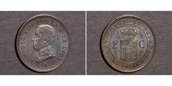 2 Centimo Kingdom of Spain (1874 - 1931) Bronze/Cuivre Alfonso XIII of Spain (1886 - 1941)