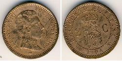 2 Centimo Kingdom of Spain (1874 - 1931) 銅 阿方索十三世 (1886 - 1941)
