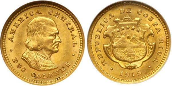 2 Colon Costa Rica Oro Cristoforo Colombo (1451 - 1506)