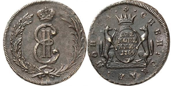 2 Copeca Impero russo (1720-1917) Rame Caterina II (1729-1796)