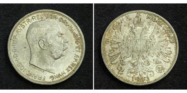 2 Corona Impero austro-ungarico (1867-1918) Argento 