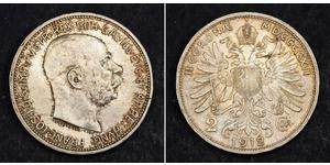 2 Corona Imperio austrohúngaro (1867-1918) Plata 