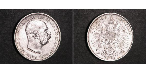 2 Corona Австро-Венгрия (1867-1918) Серебро 