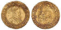 2 Crown Königreich England (927-1649,1660-1707) Gold Jakob I (1566-1625)