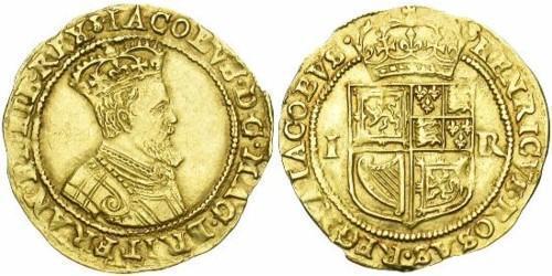 2 Crown 英格兰王国 金 詹姆斯六世及一世 (1566-1625)