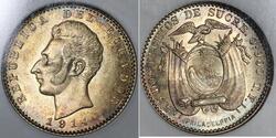 2 Decimo Ecuador Silver 