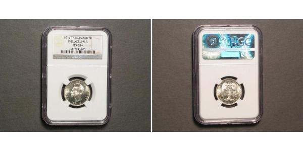 2 Decimo Ecuador Silver 