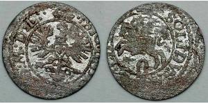 2 Denario / 1 Solidus Granducato di Lituania (1236 - 1791) Biglione Argento Sigismund III