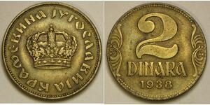 2 Denaro Repubblica Socialista Federale di Jugoslavia (1943 -1992) Alluminio/Bronzo Pietro II di Jugoslavia