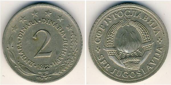 2 Dinar Socialist Federal Republic of Yugoslavia (1943 -1992) Copper/Zinc/Nickel 