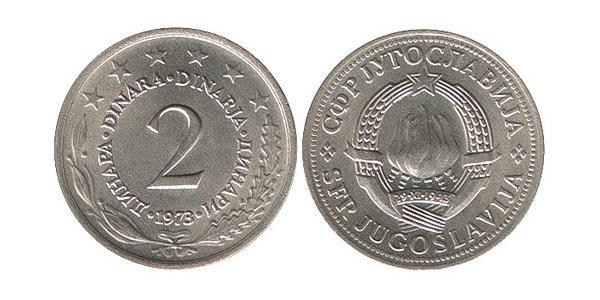 2 Dinar Socialist Federal Republic of Yugoslavia (1943 -1992) Copper/Zinc 
