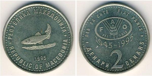2 Dinar Mazedonien Kupfer/Zink/Nickel 