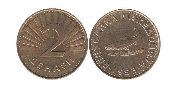 2 Dinar Mazedonien Messing 