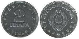 2 Dinar Socialist Federal Republic of Yugoslavia (1943 -1992) Zinc 