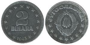 2 Dinar 南斯拉夫社会主义联邦共和国 (1943 - 1992) Zinc 