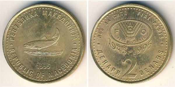 2 Dinar Macedonia 銅/镍/Zinc 