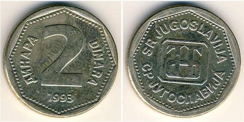 2 Dinaro República Federativa Socialista de Yugoslavia (1943 -1992) Níquel/Cobre/Zinc 