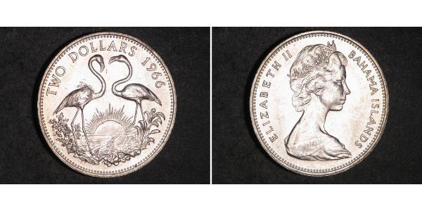 2 Dollar Bahamas Argent Elizabeth II (1926-2022)