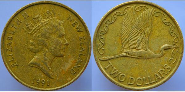 2 Dollar Neuseeland Bronze/Aluminium Elizabeth II (1926-2022)