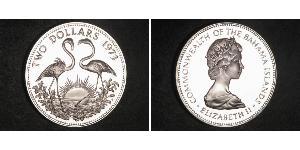 2 Dollar Bahamas Silber Elizabeth II (1926-2022)