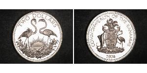 2 Dollar Bahamas Silber 