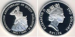 2 Dollar Belize (1981 - ) Silber 