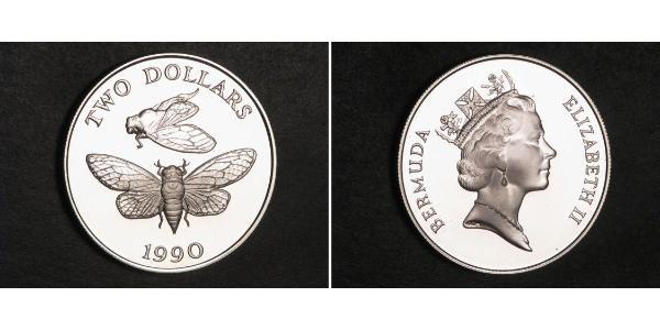 2 Dollar Bermuda Silber Elizabeth II (1926-2022)