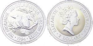 2 Dollar Australia (1939 - ) Silver Elizabeth II (1926-2022)