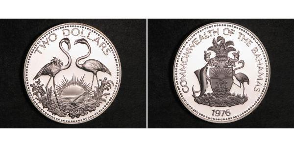 2 Dollar Bahamas Silver 