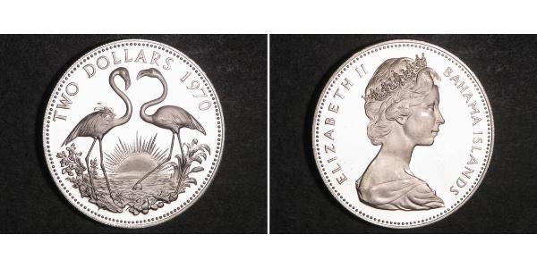 2 Dollar Bahamas Silver Elizabeth II (1926-2022)