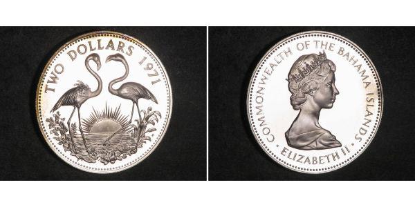 2 Dollar Bahamas Silver Elizabeth II (1926-2022)