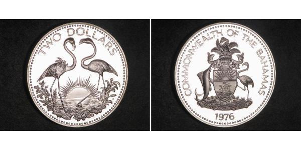 2 Dollar Bahamas Silver 