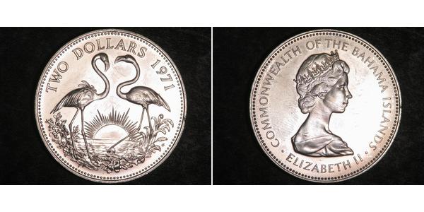 2 Dollar Bahamas Silver Elizabeth II (1926-2022)