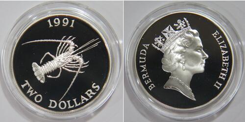 2 Dollar Bermuda Silver 