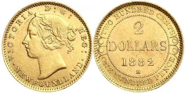 2 Dollar 大不列颠及爱尔兰联合王国 (1801 - 1922) 金 维多利亚 (英国君主)