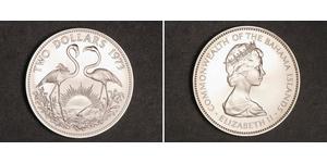 2 Dollar Bahamas 銀 伊丽莎白二世 (1926-2022)