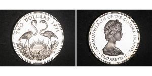 2 Dollar Bahamas 銀 伊丽莎白二世 (1926-2022)