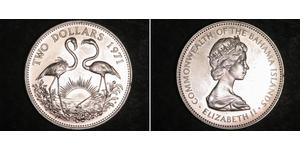 2 Dollar Bahamas 銀 伊丽莎白二世 (1926-2022)