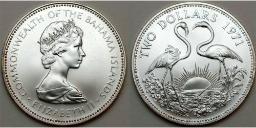 2 Dollar Bahamas 銀 伊丽莎白二世 (1926-2022)