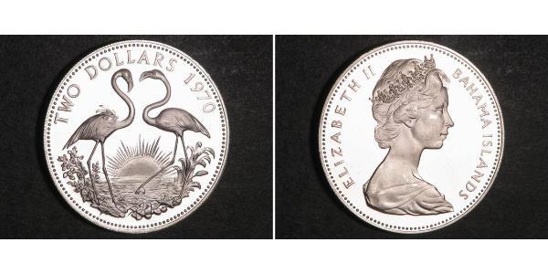 2 Dollar Bahamas 銀 伊丽莎白二世 (1926-2022)