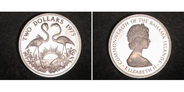 2 Dollar Bahamas 銀 伊丽莎白二世 (1926-2022)