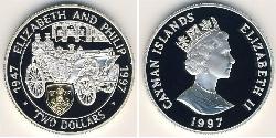 2 Dollar Cayman Islands 銀 